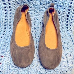 Talbots gray suede flats